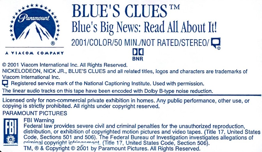  Blue s Clues Blue s Big News - Read All About It 