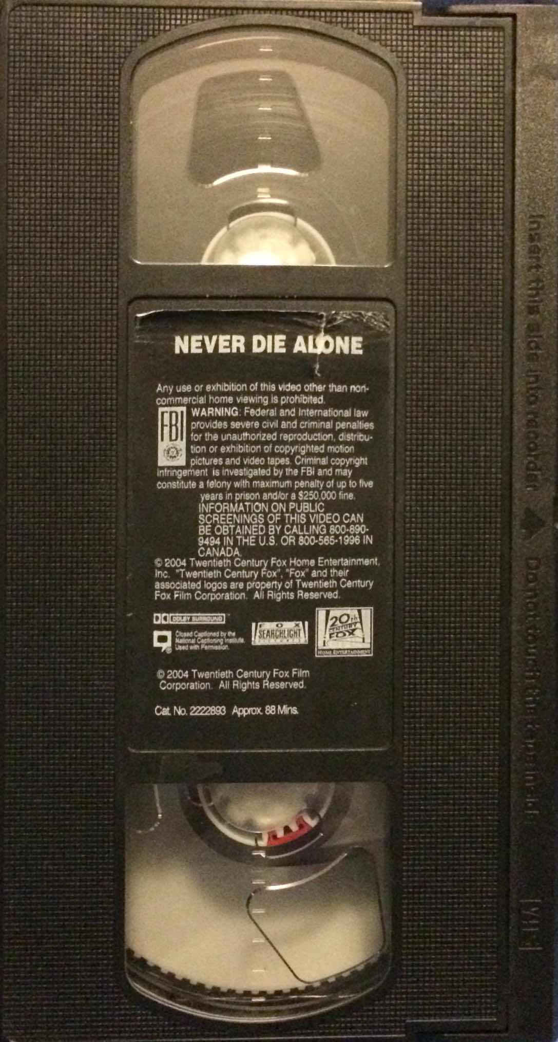 Never Die Alone | VHSCollector.com
