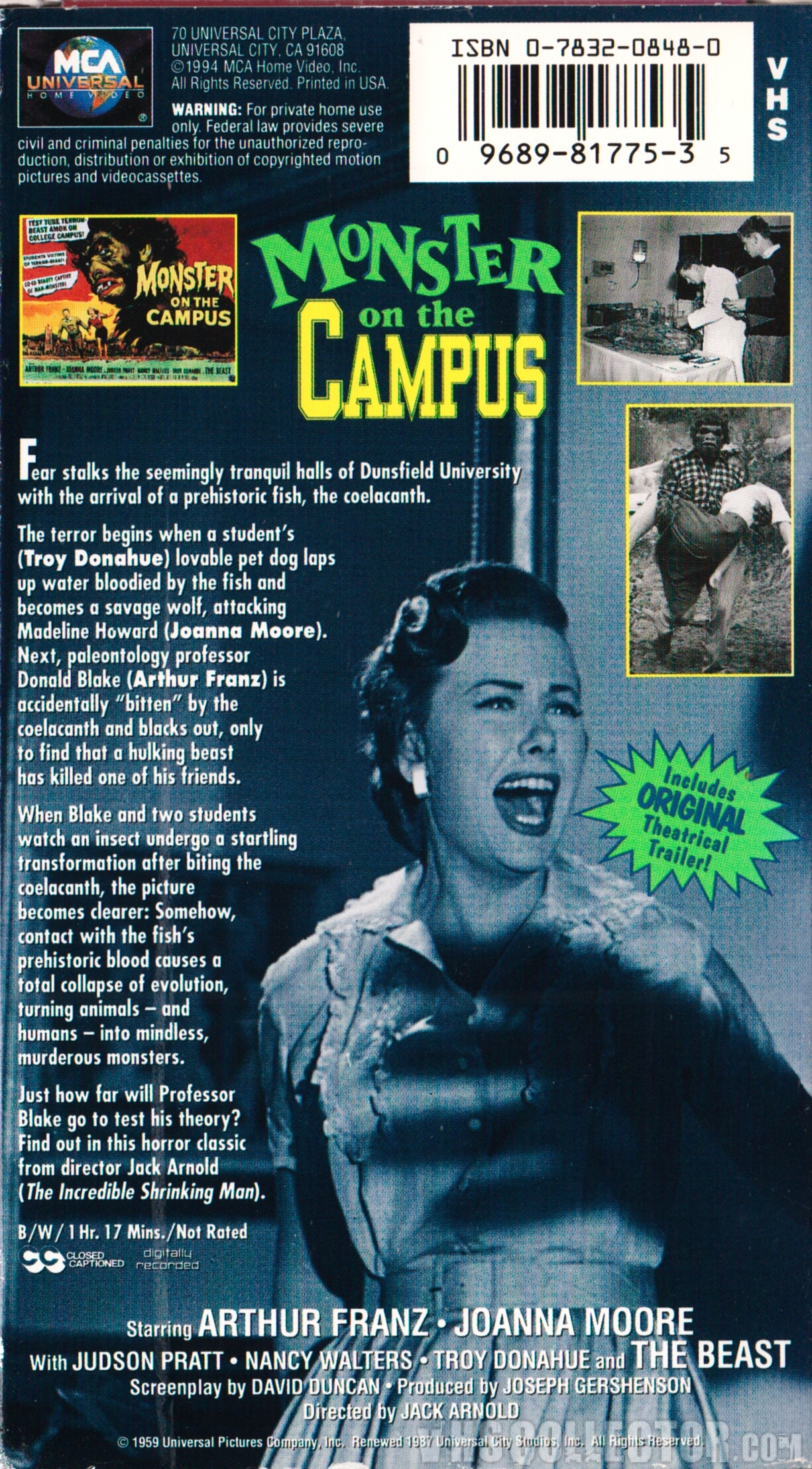 Monster on the Campus VHS