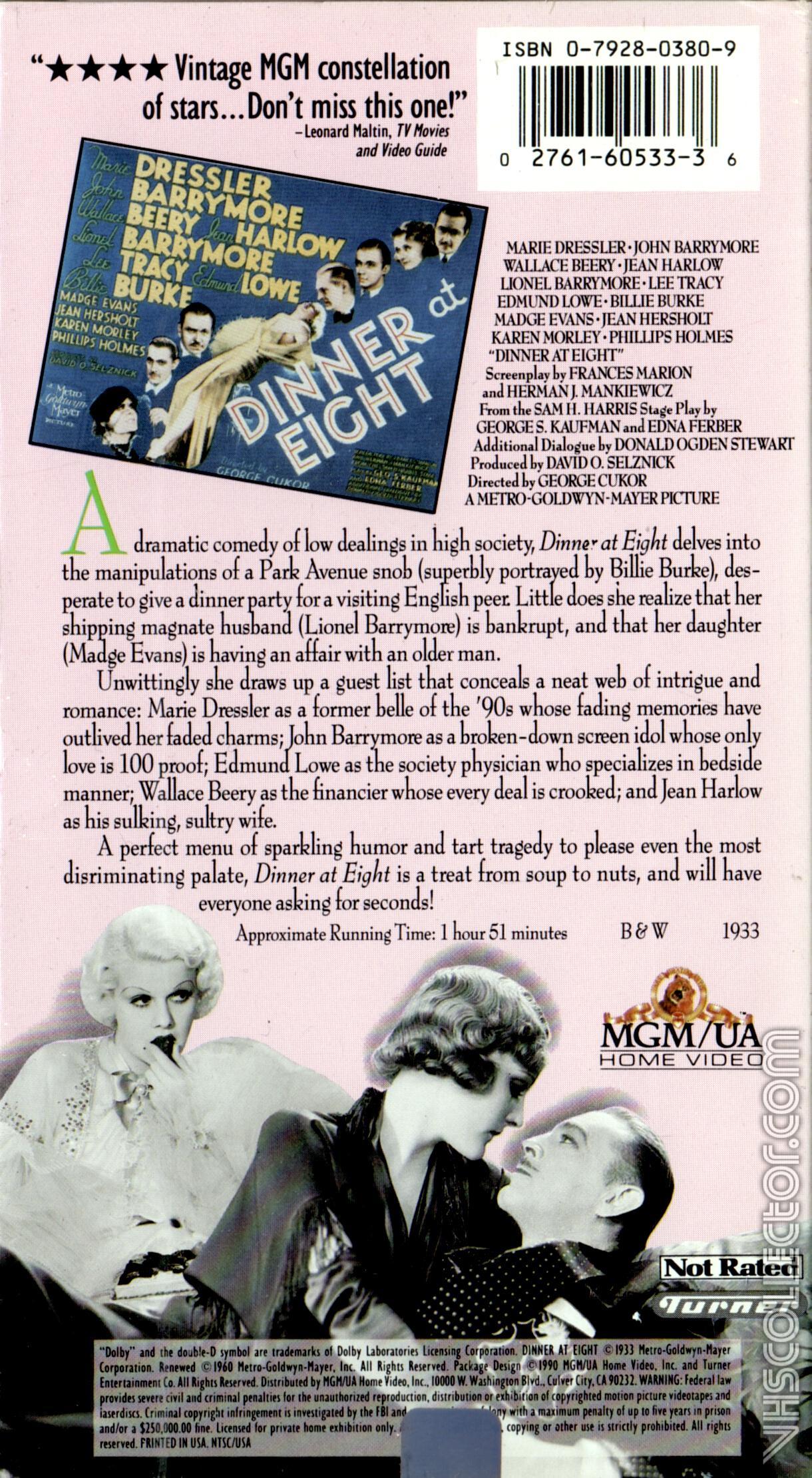 Dinner at Eight VHS New Sealed 27616053336| eBay