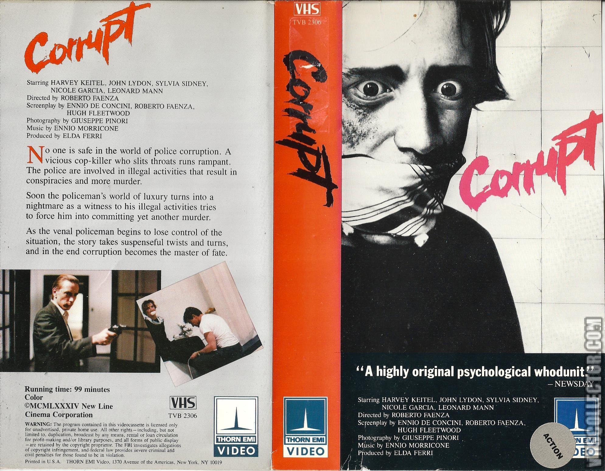 CORRUPT DVD 1983 Harvey Kietel Co-Stars Johnny Rotten of Sex