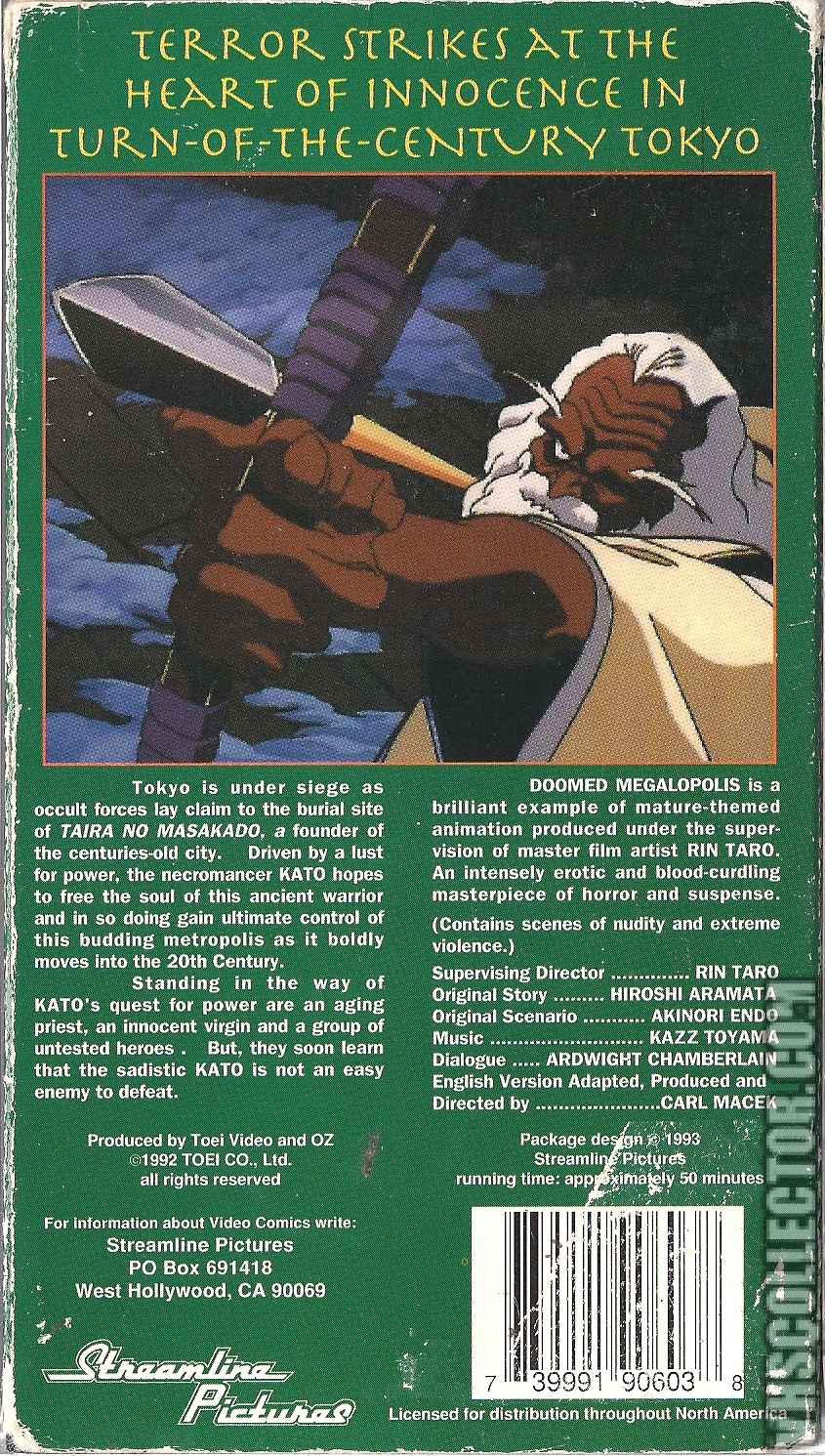 1995 Doomed Megalopolis 4 - The Battle for Tokyo English Dubbed VHS Horror  Thriller Japanese Vintage Anime Rare Home Video Tape