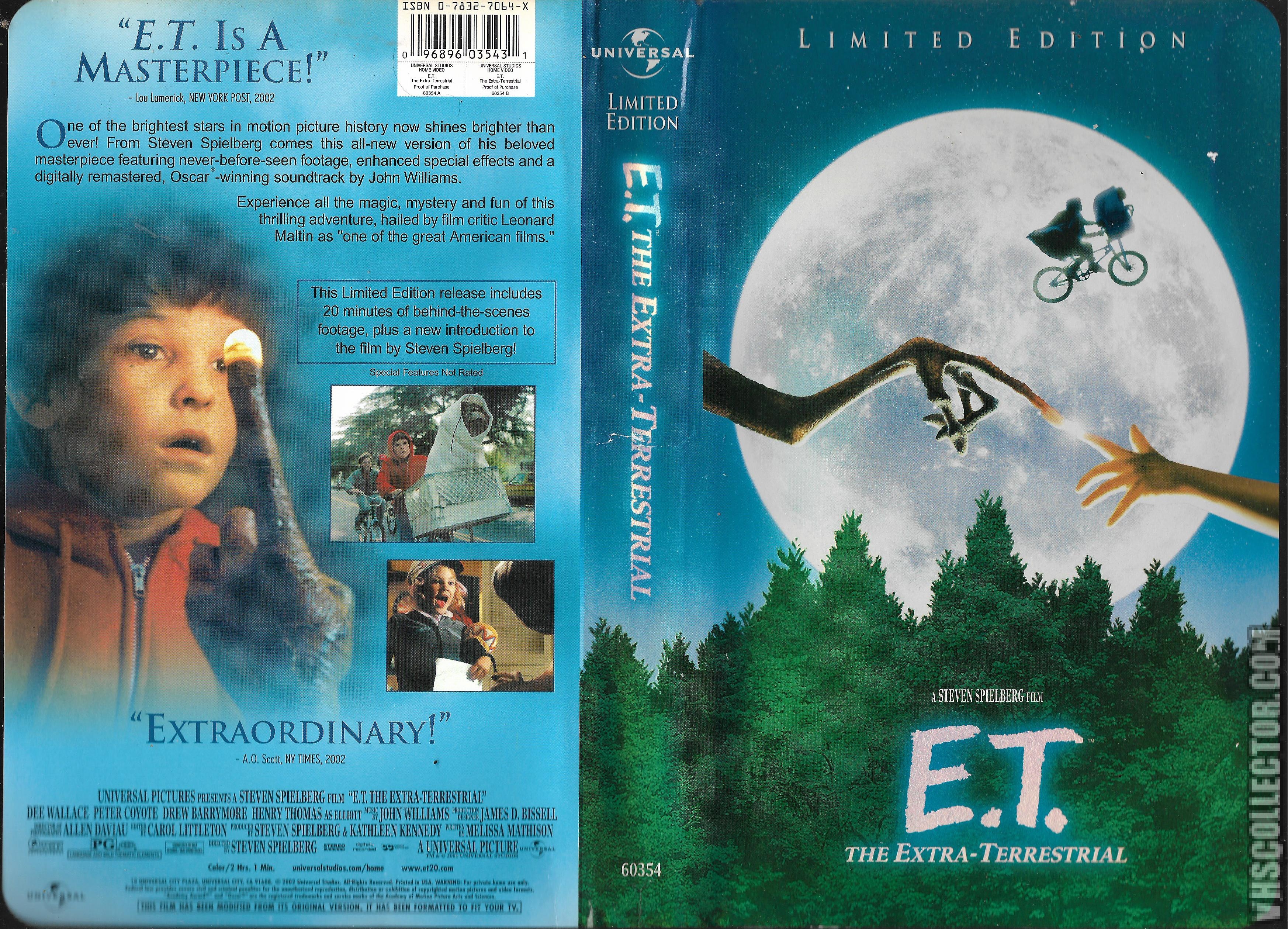 E.T. The Extra Terrestrial | VHSCollector.com