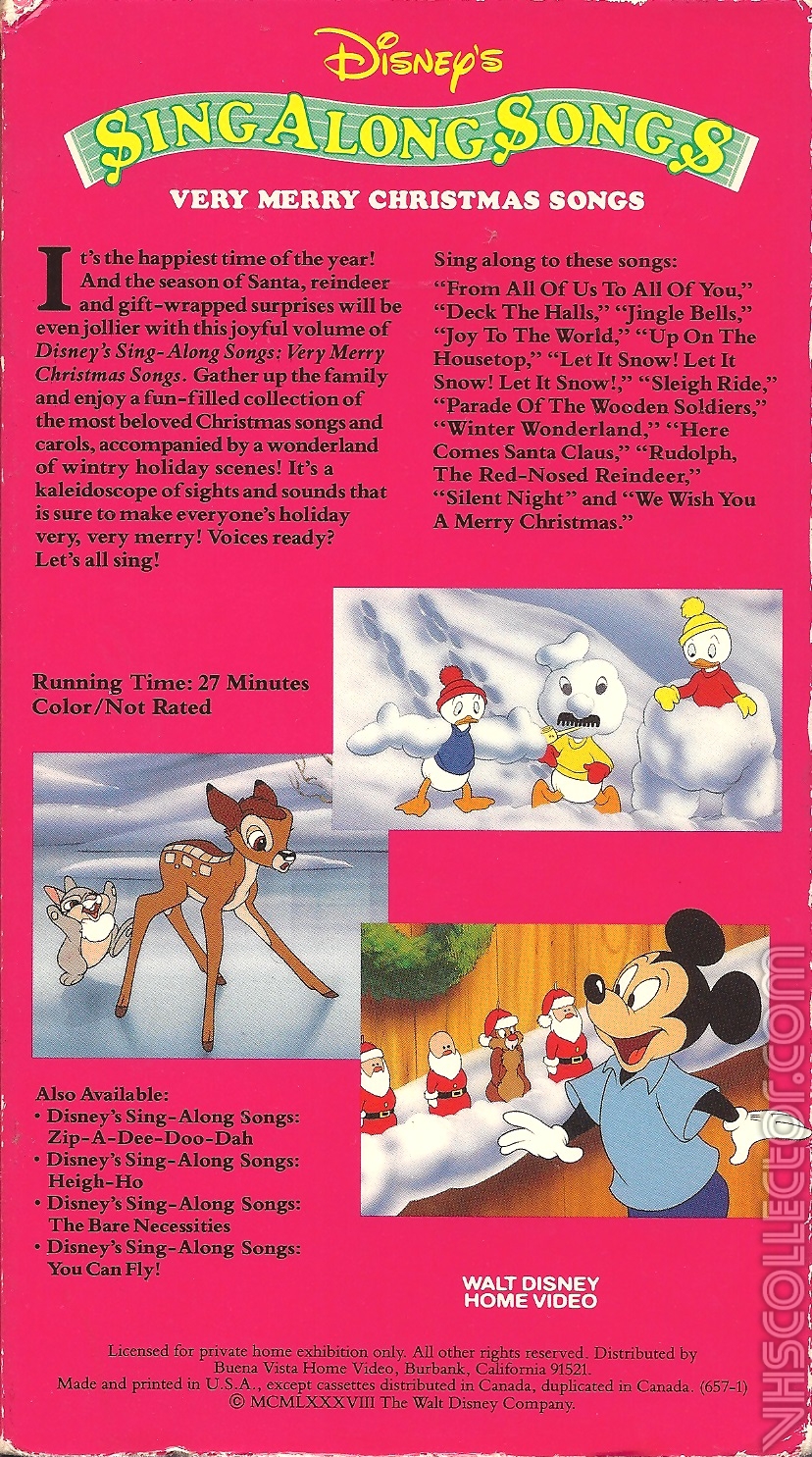 Disney Sing Along Songs Very Merry Christmas Songs VHS